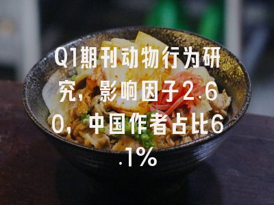 Q1期刊动物行为研究,影响因子2.60,中国作者占比6.1%