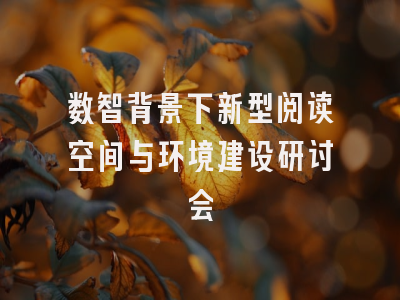 数智背景下新型阅读空间与环境建设研讨会
