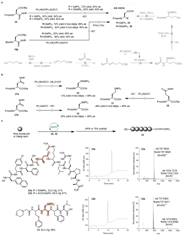 上海交大变革性分子前沿科学中心朱峰课题组通过对映选择性脱羧构建手性α-硅基胺和α-锗基胺