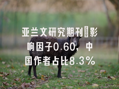 亚兰文研究期刊:影响因子0.60,中国作者占比8.3%