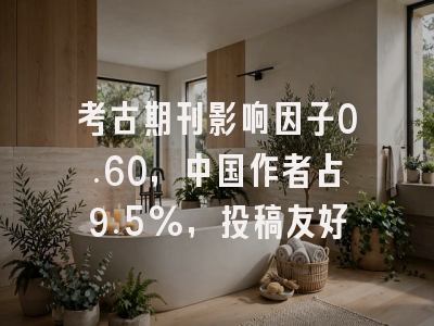 考古期刊影响因子0.60,中国作者占9.5%,投稿友好