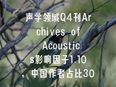 声学领域Q4刊Archives of Acoustics影响因子1.10,中国作者占比30.4%